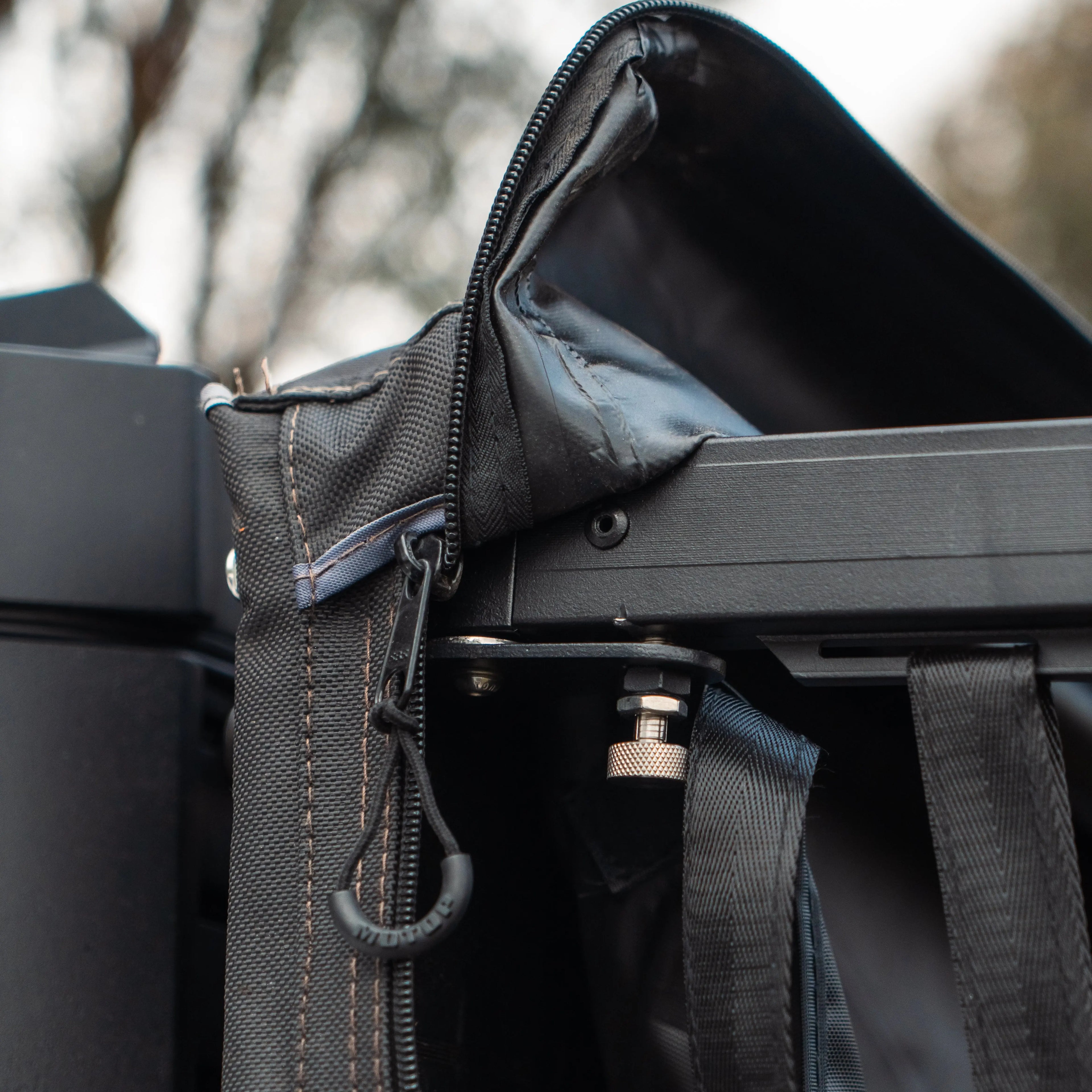 Privacy tent for Australian adventures, compatible with Motop rooftop setups.